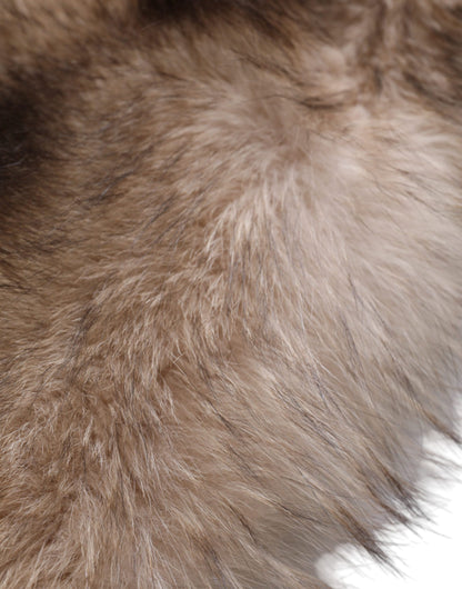 Dolce & Gabbana Brown Frost Fox Fur Neck Warmer Winter Scarf by Dolce & Gabbana