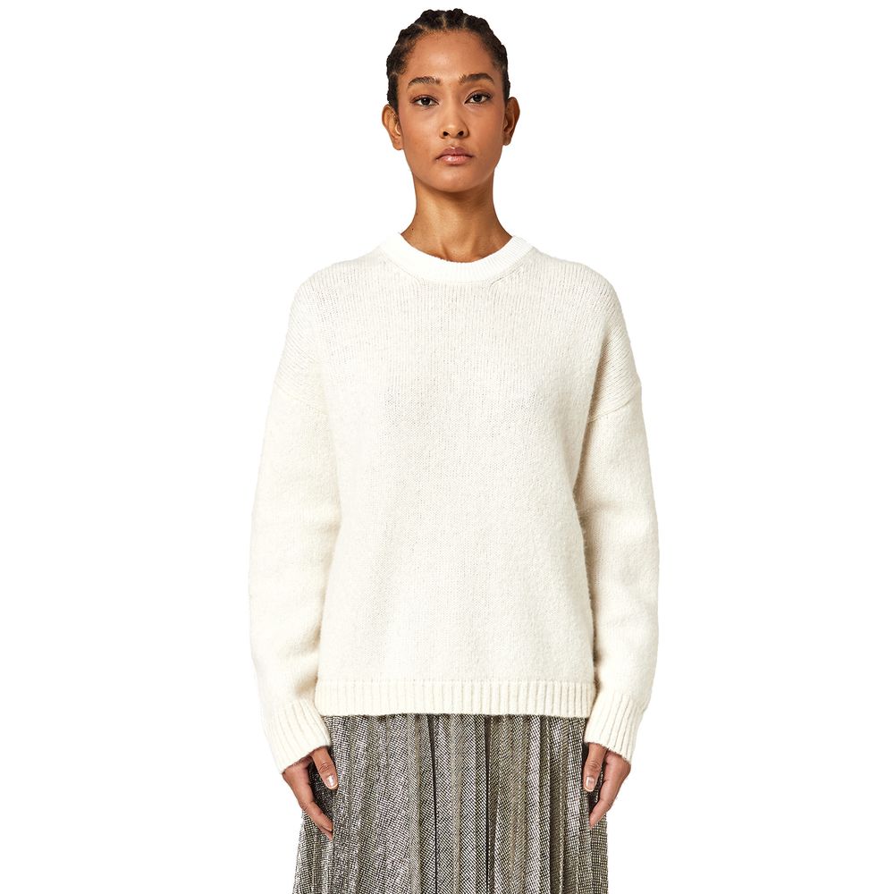 Alpha Studio White Recycled Wool Women Sweater by Alpha Studio
