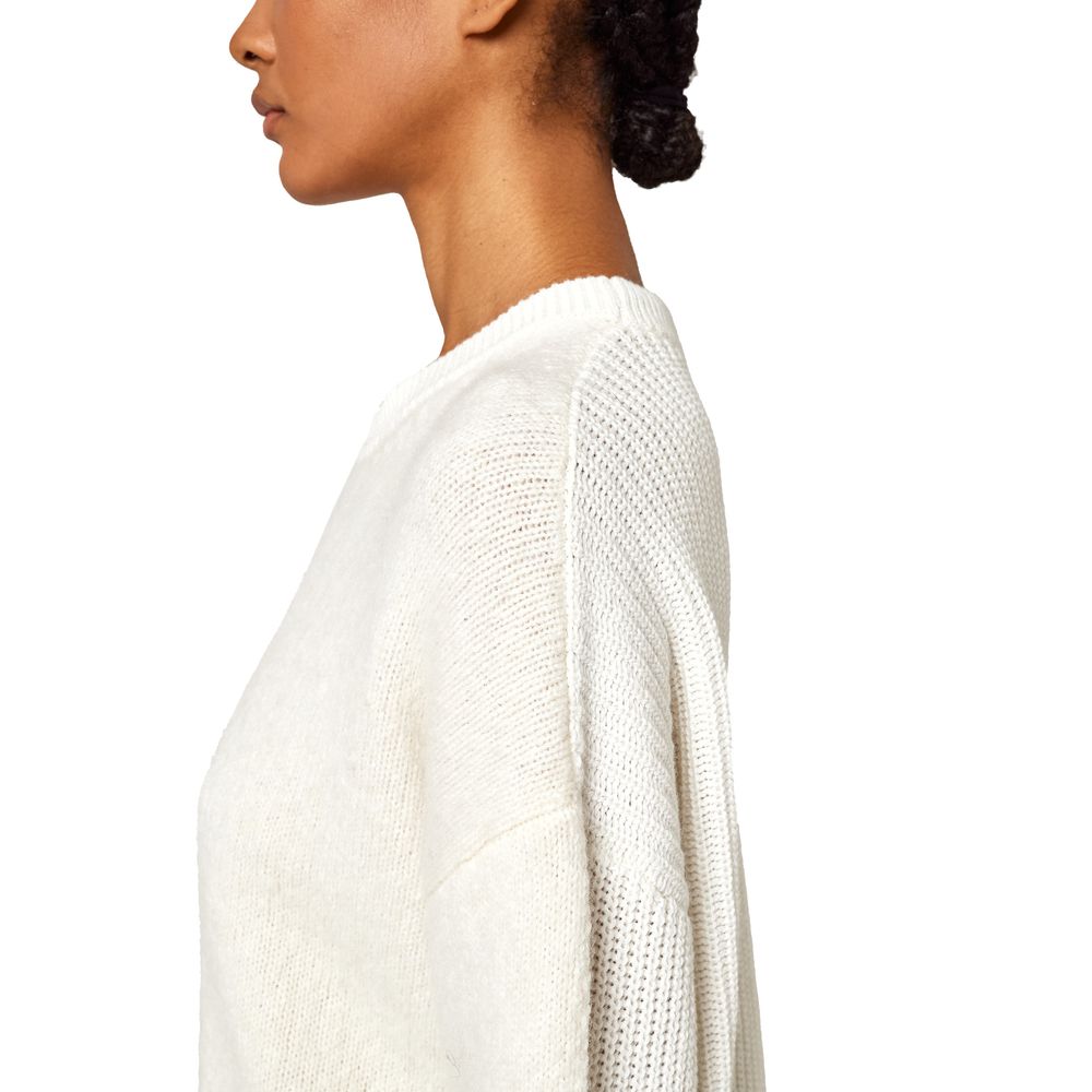 Alpha Studio White Recycled Wool Women Sweater by Alpha Studio