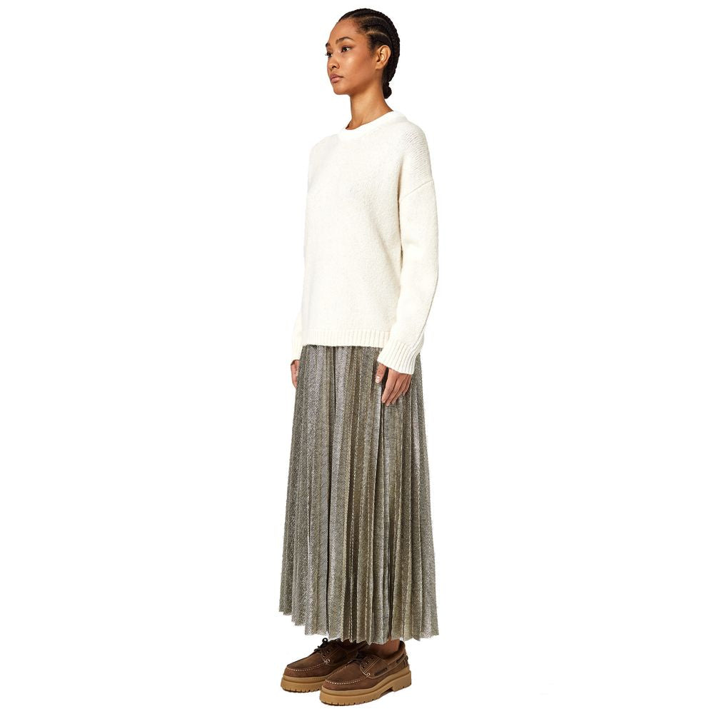 Alpha Studio White Recycled Wool Women Sweater by Alpha Studio
