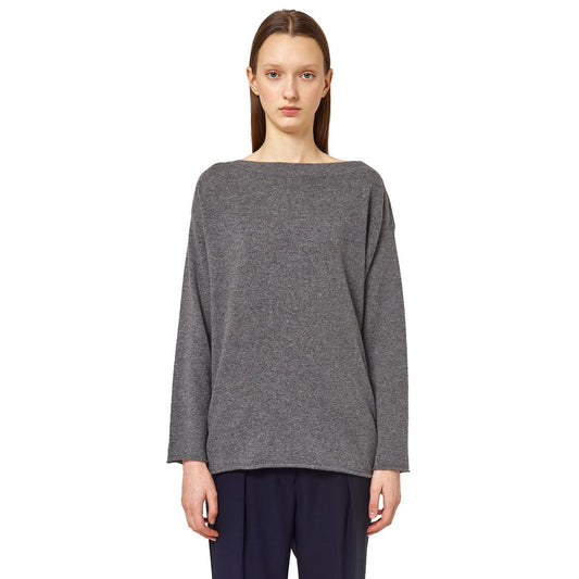 Alpha Studio Gray Cashmere Sweater by Alpha Studio