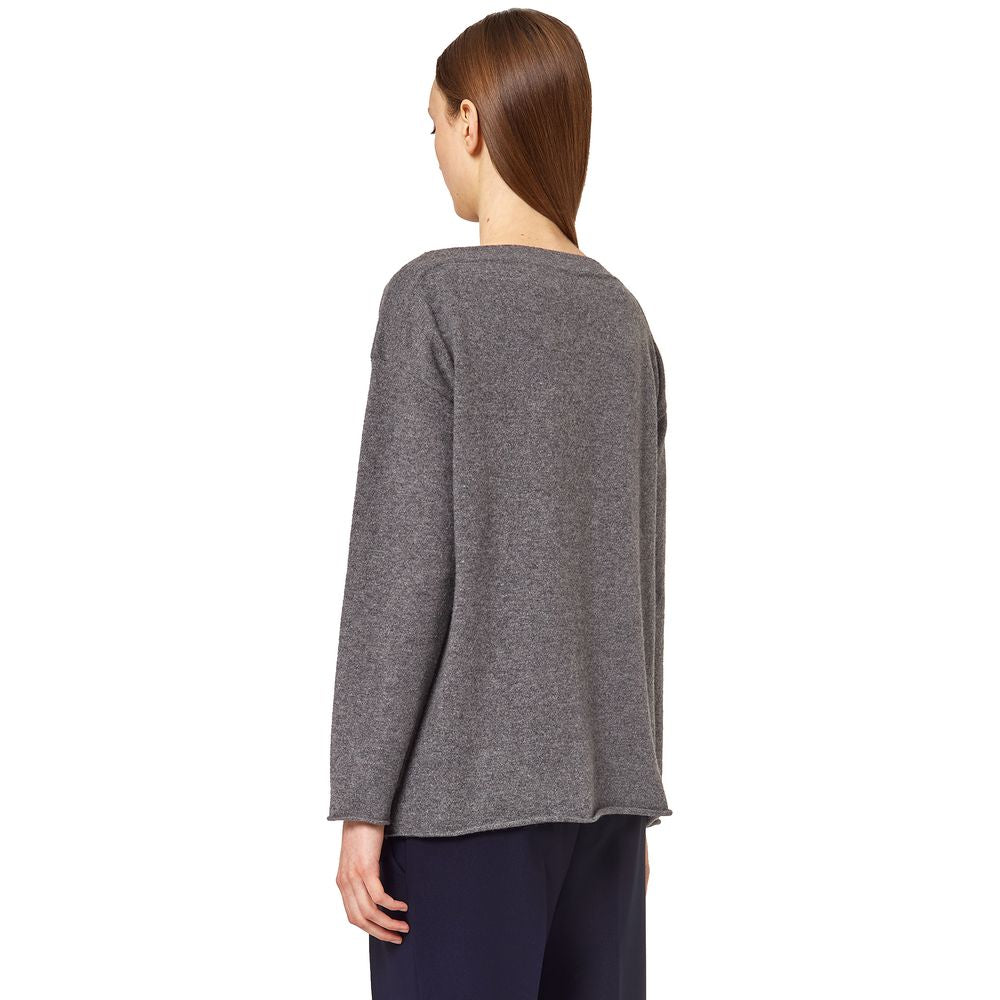 Alpha Studio Gray Cashmere Sweater by Alpha Studio