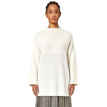 Alpha Studio White Recycled Wool Women Sweater by Alpha Studio