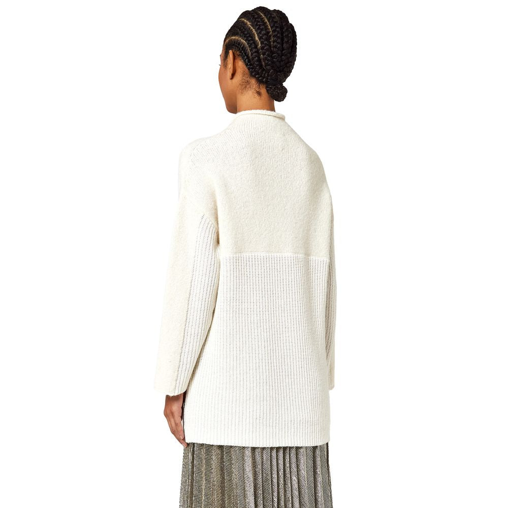 Alpha Studio White Recycled Wool Women Sweater by Alpha Studio