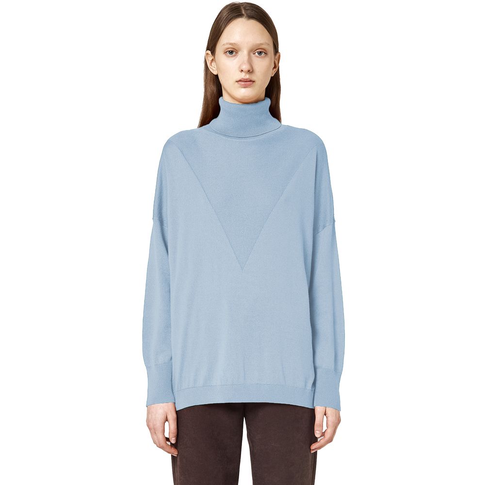 Alpha Studio Light Blue Silk Women Sweater by Alpha Studio