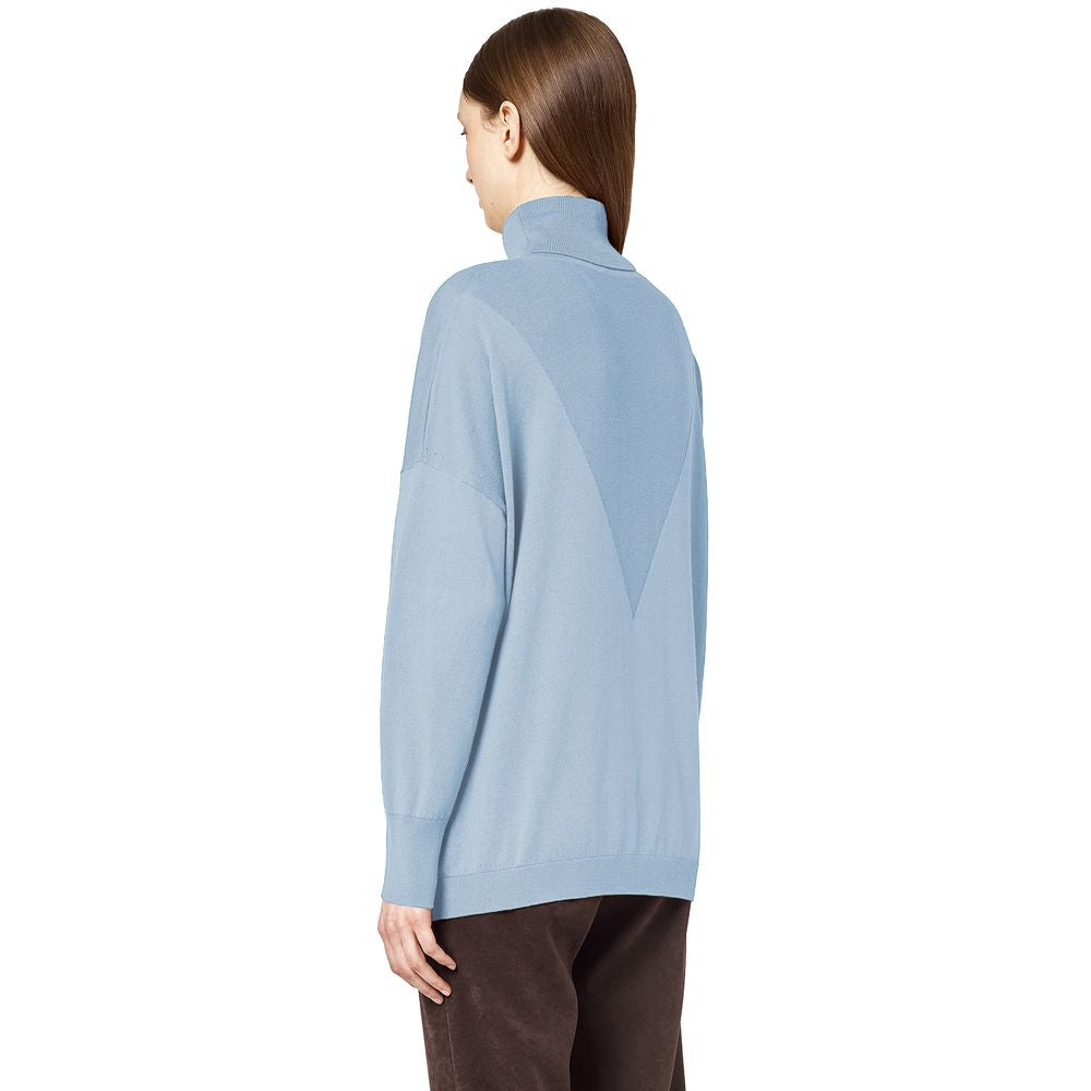 Alpha Studio Light Blue Silk Women Sweater by Alpha Studio
