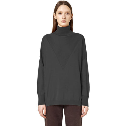 Alpha Studio Gray Silk Sweater by Alpha Studio