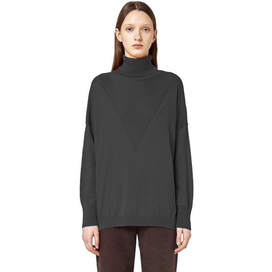 Alpha Studio Gray Silk Sweater by Alpha Studio