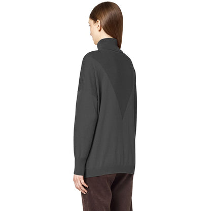 Alpha Studio Gray Silk Sweater by Alpha Studio
