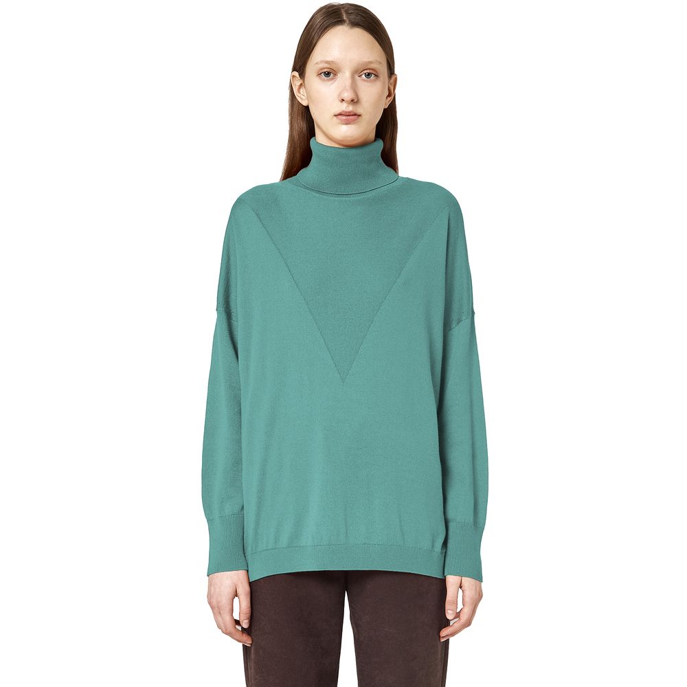 Alpha Studio Green Silk Sweater by Alpha Studio
