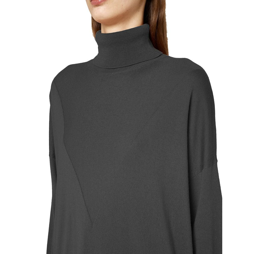 Alpha Studio Gray Silk Sweater by Alpha Studio
