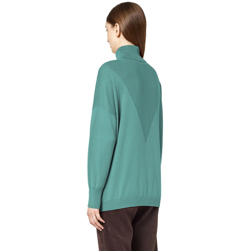 Alpha Studio Green Silk Sweater by Alpha Studio