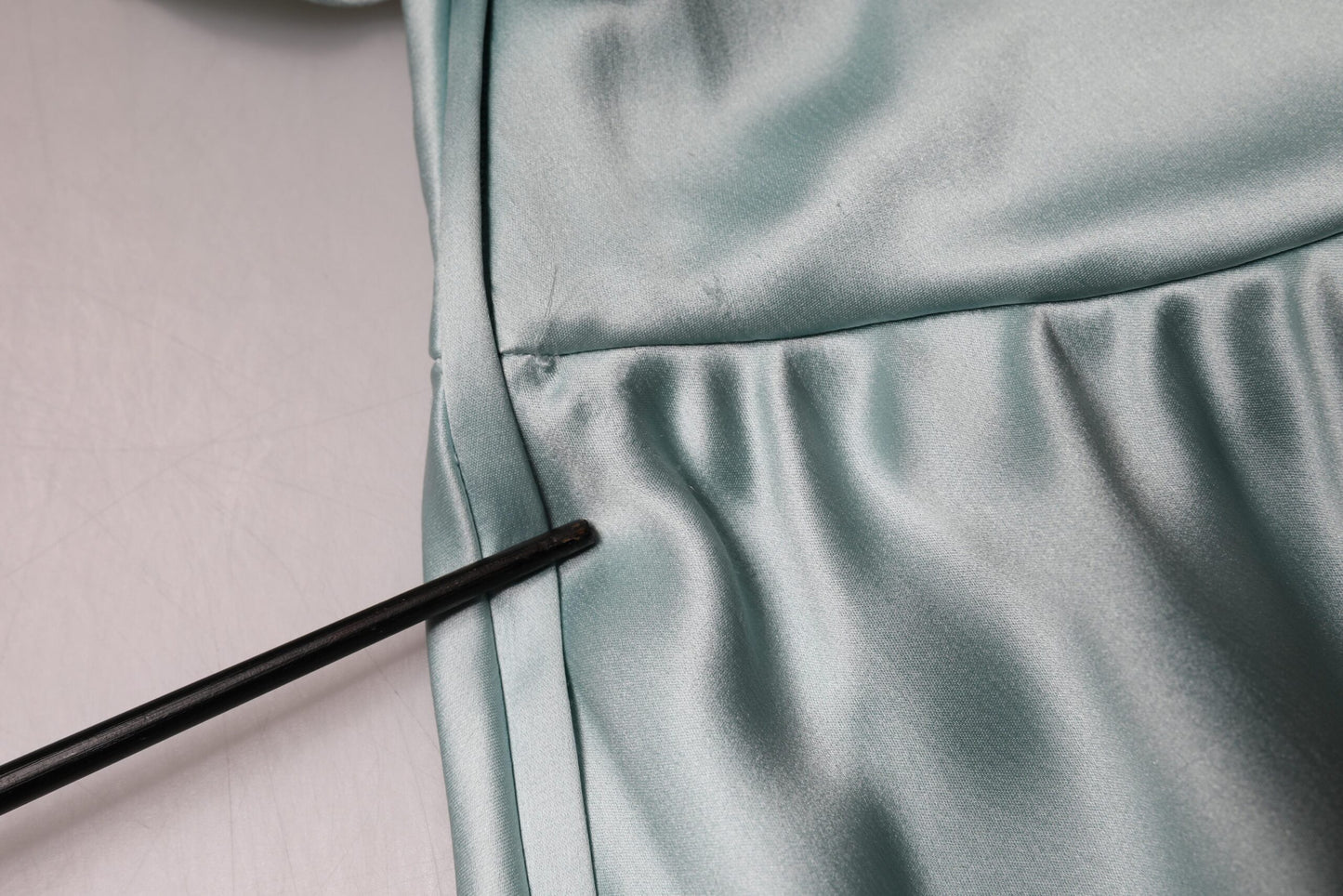 Dolce & Gabbana Mint Green Silk Fit Cut One Shoulder Dress by Dolce & Gabbana