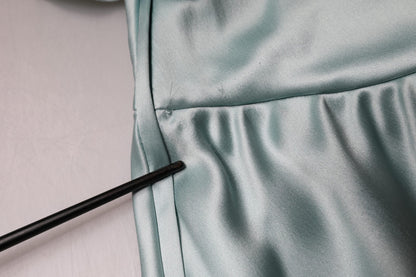 Dolce & Gabbana Mint Green Silk Fit Cut One Shoulder Dress by Dolce & Gabbana