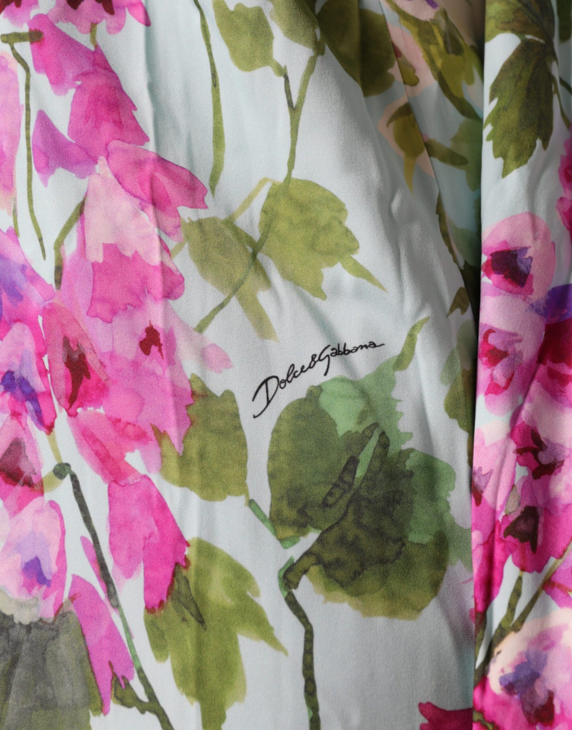 Dolce & Gabbana Multicolor Floral Silk Stretch Wrap Dress by Dolce & Gabbana