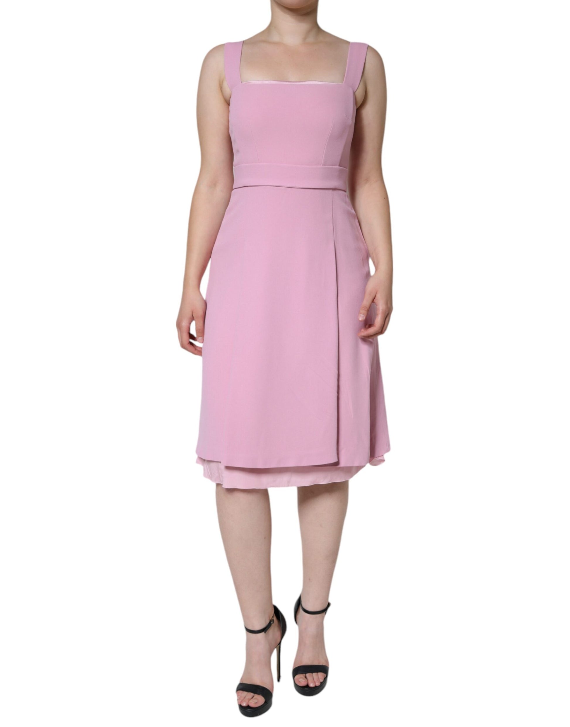 Dolce & Gabbana Pink A-line Flare Viscose Sleeveless Dress by Dolce & Gabbana