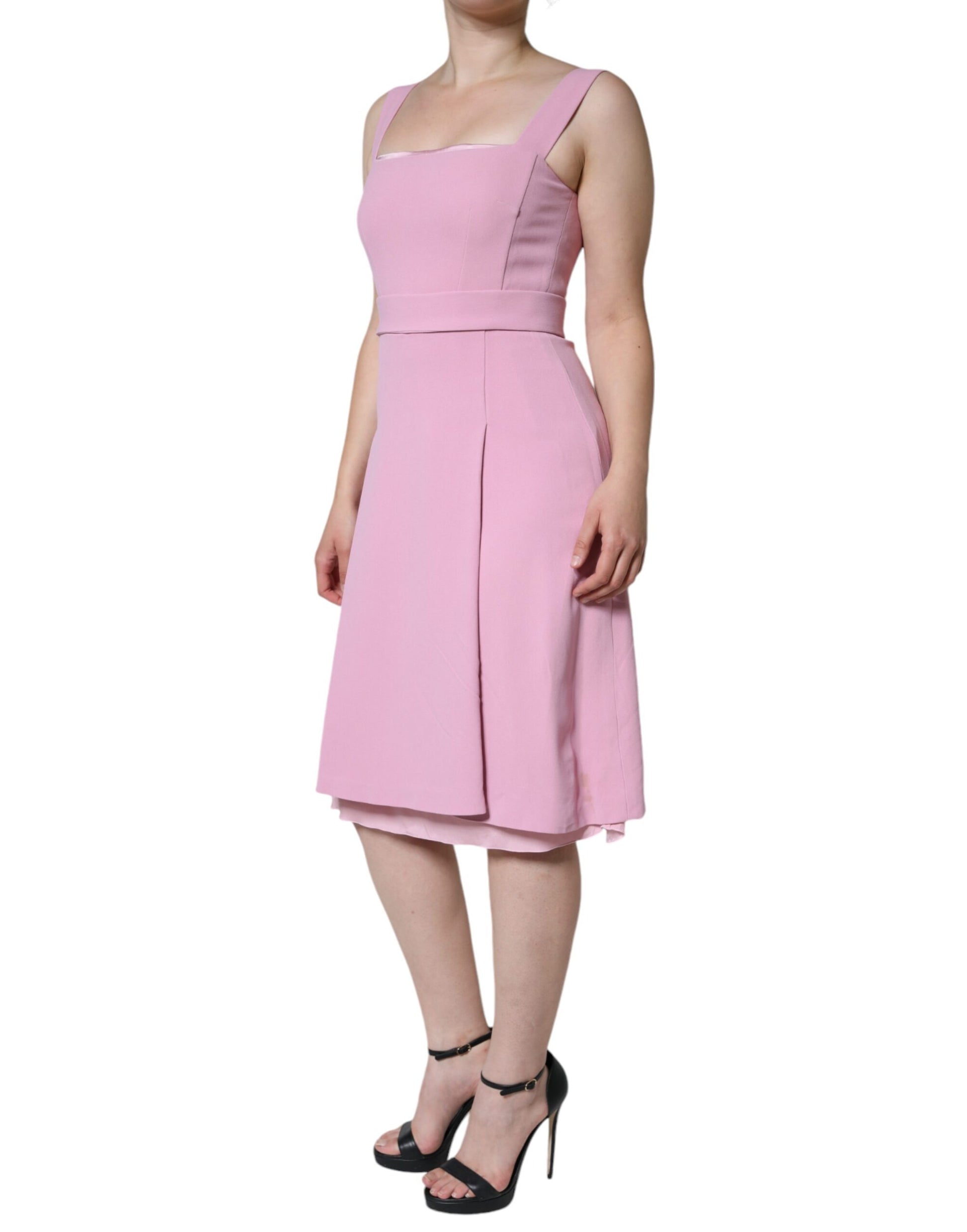Dolce & Gabbana Pink A-line Flare Viscose Sleeveless Dress by Dolce & Gabbana