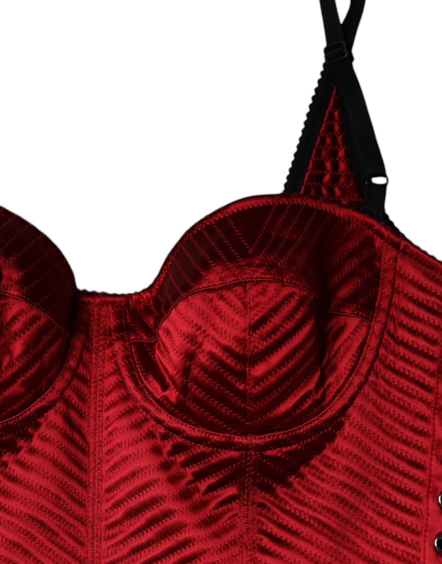 Dolce & Gabbana Red Bustier Corset Lace Bodycon Midi Dress by Dolce & Gabbana