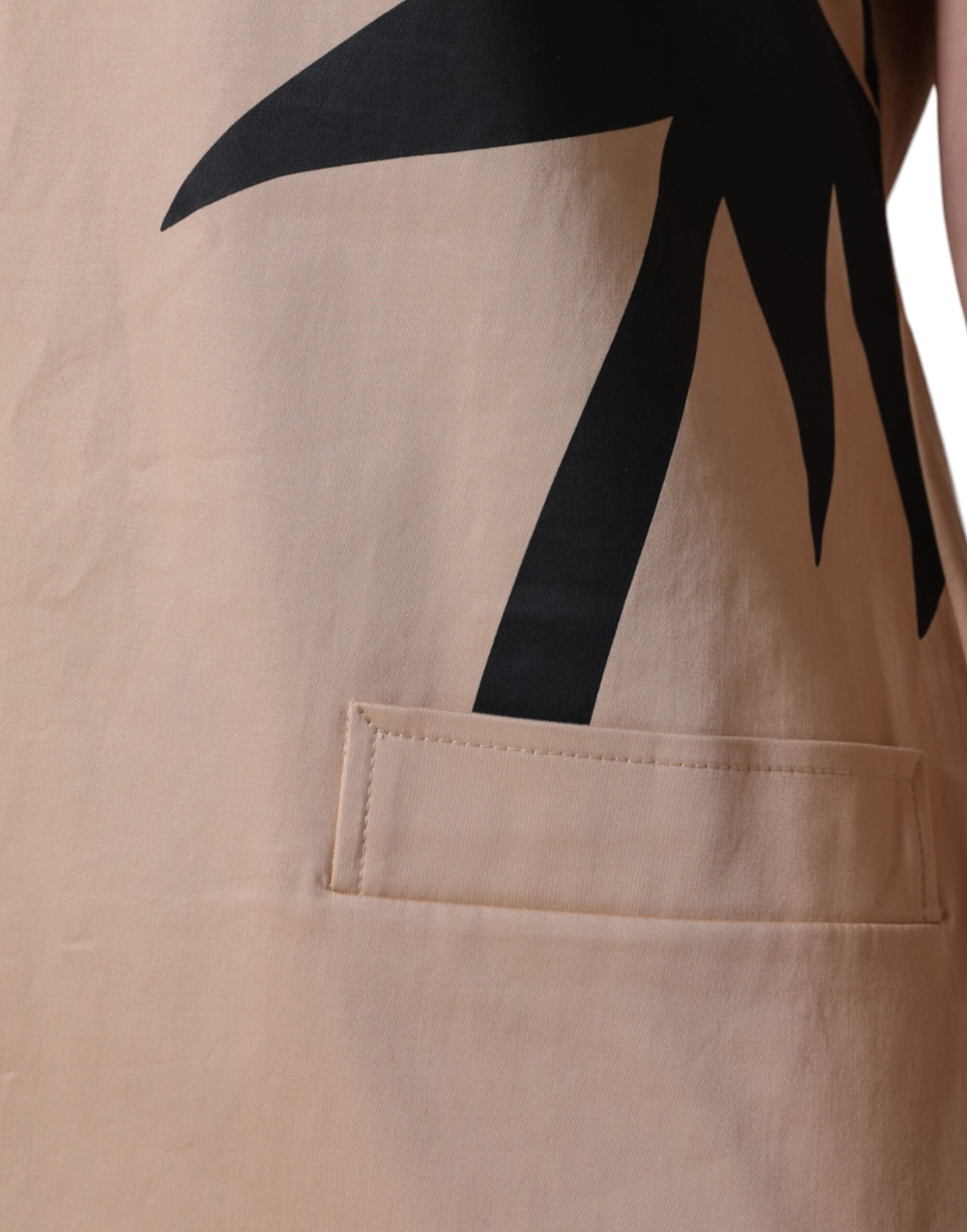 Moschino Beige Cotton Short Sleeve Knee Length Dress by Moschino