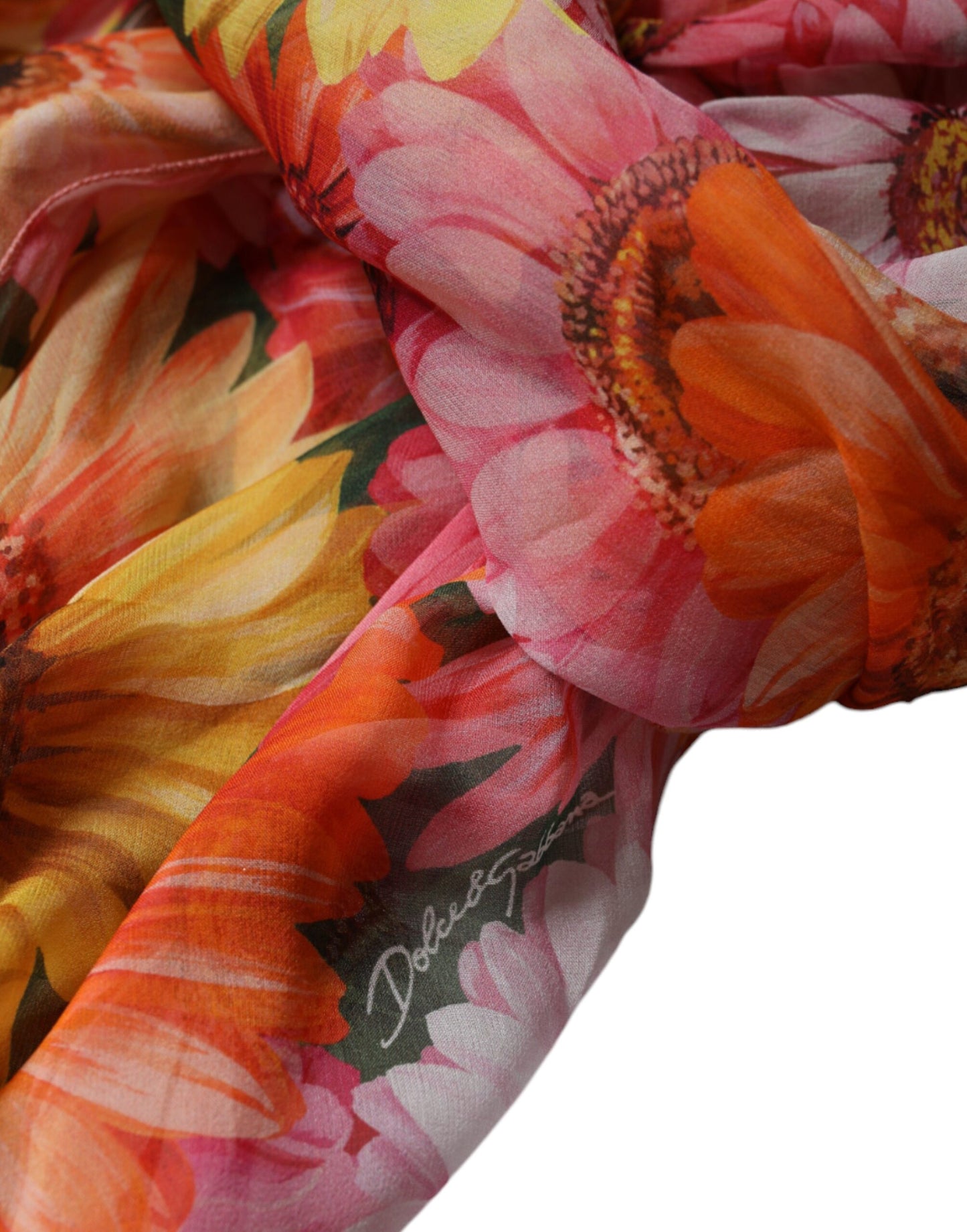 Dolce & Gabbana Multicolor Floral Sleeveless V-neck Midi Dress by Dolce & Gabbana