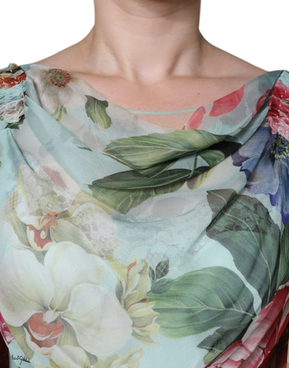 Dolce & Gabbana Multicolor Floral Silk Long Gown Dress by Dolce & Gabbana