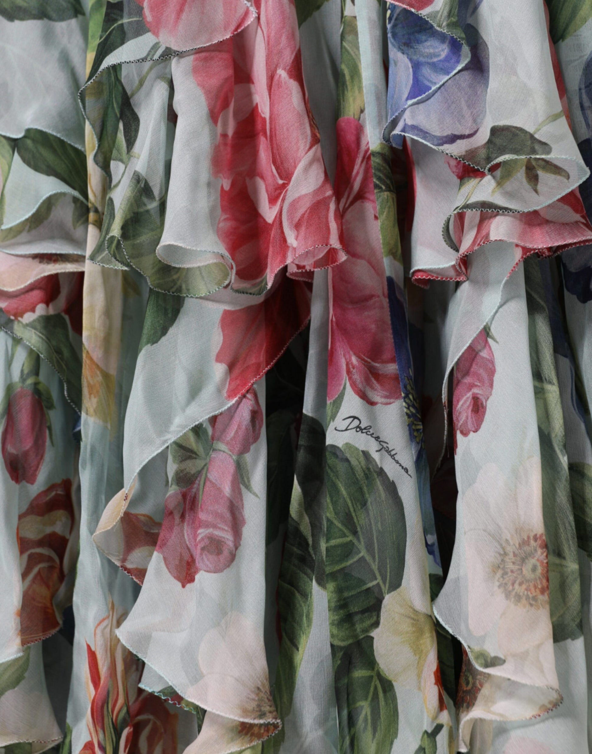 Dolce & Gabbana Multicolor Floral Silk Long Gown Dress by Dolce & Gabbana