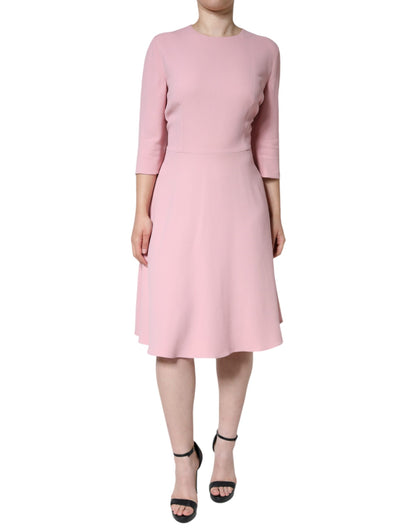 Dolce & Gabbana Pink A-line Viscose 3/4 Sleeves Dress by Dolce & Gabbana