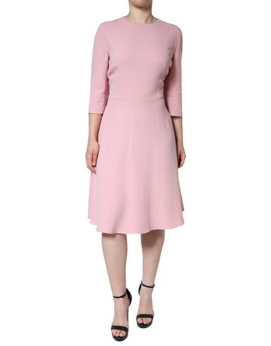 Dolce & Gabbana Pink A-line Viscose 3/4 Sleeves Dress by Dolce & Gabbana