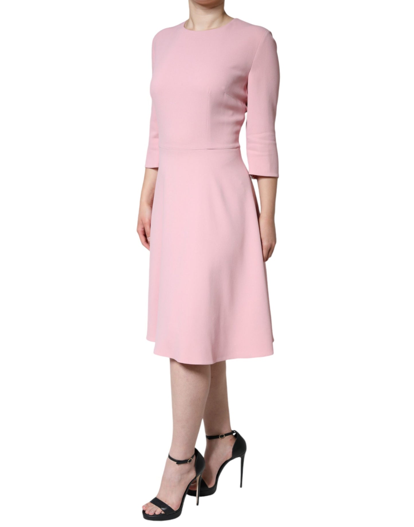 Dolce & Gabbana Pink A-line Viscose 3/4 Sleeves Dress by Dolce & Gabbana