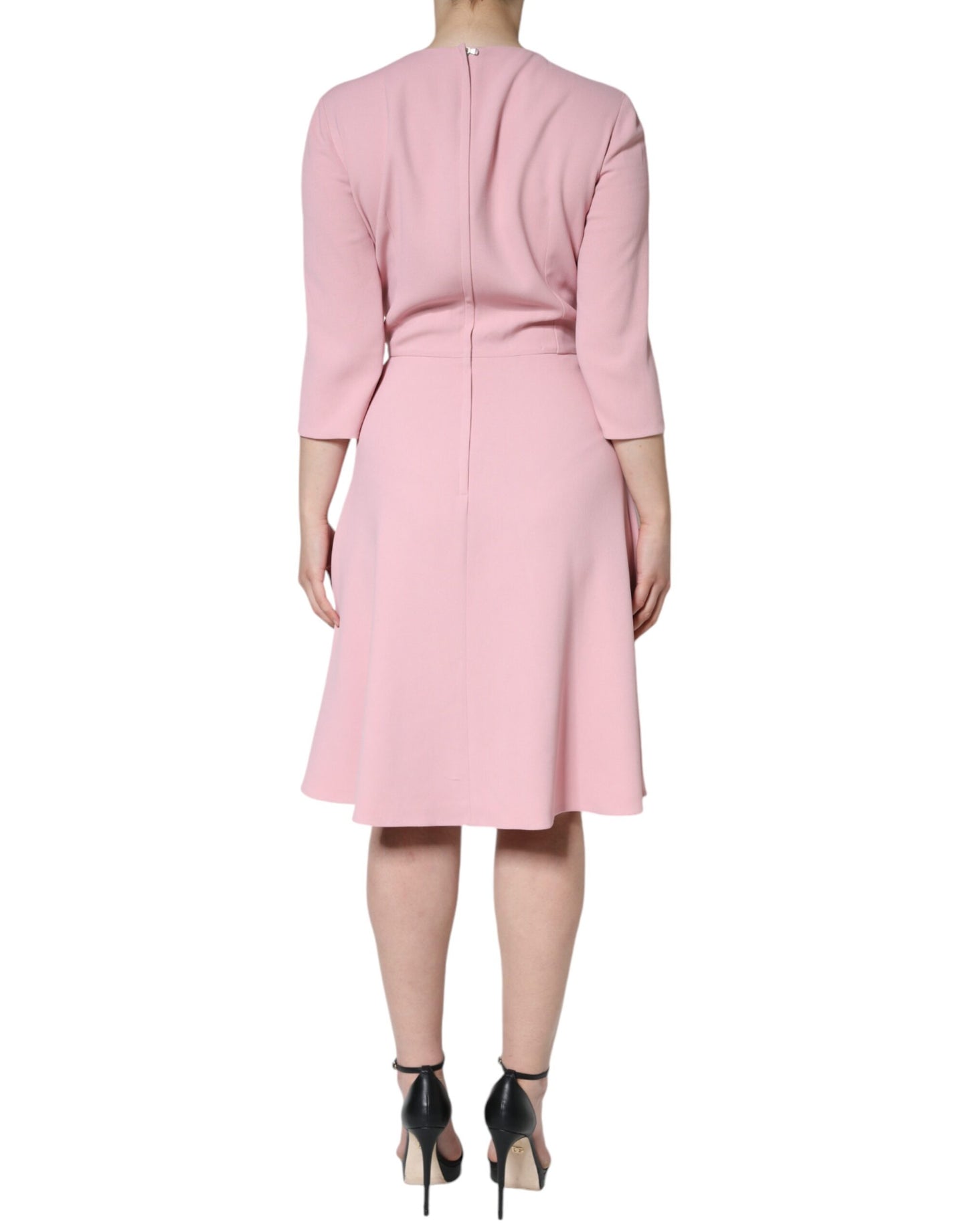 Dolce & Gabbana Pink A-line Viscose 3/4 Sleeves Dress by Dolce & Gabbana