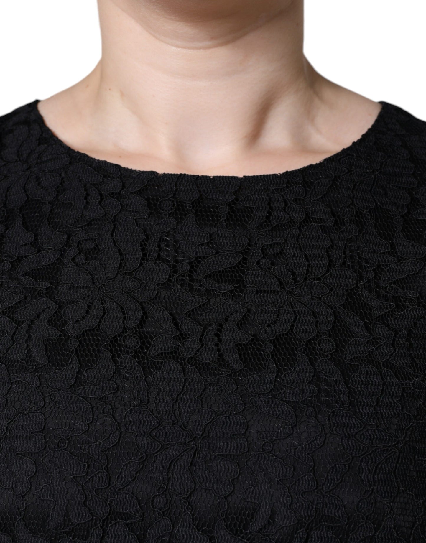 Dolce & Gabbana Black Floral Lace Sheath Sleeveless Mini Dress by Dolce & Gabbana