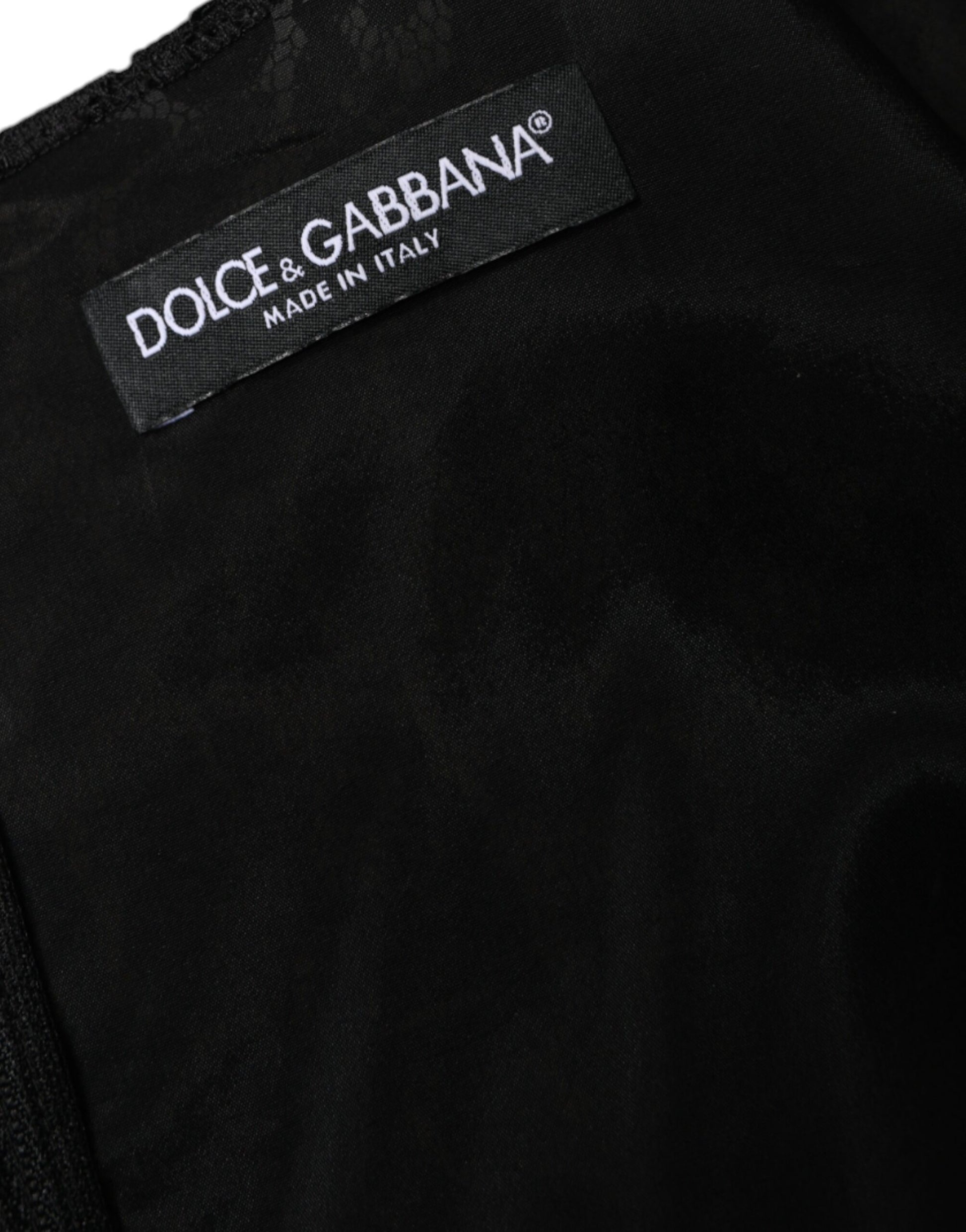 Dolce & Gabbana Black Floral Lace Sheath Sleeveless Mini Dress by Dolce & Gabbana