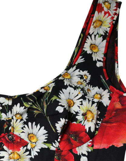 Dolce & Gabbana Black Floral Silk Sleeveless Long Gown Dress by Dolce & Gabbana