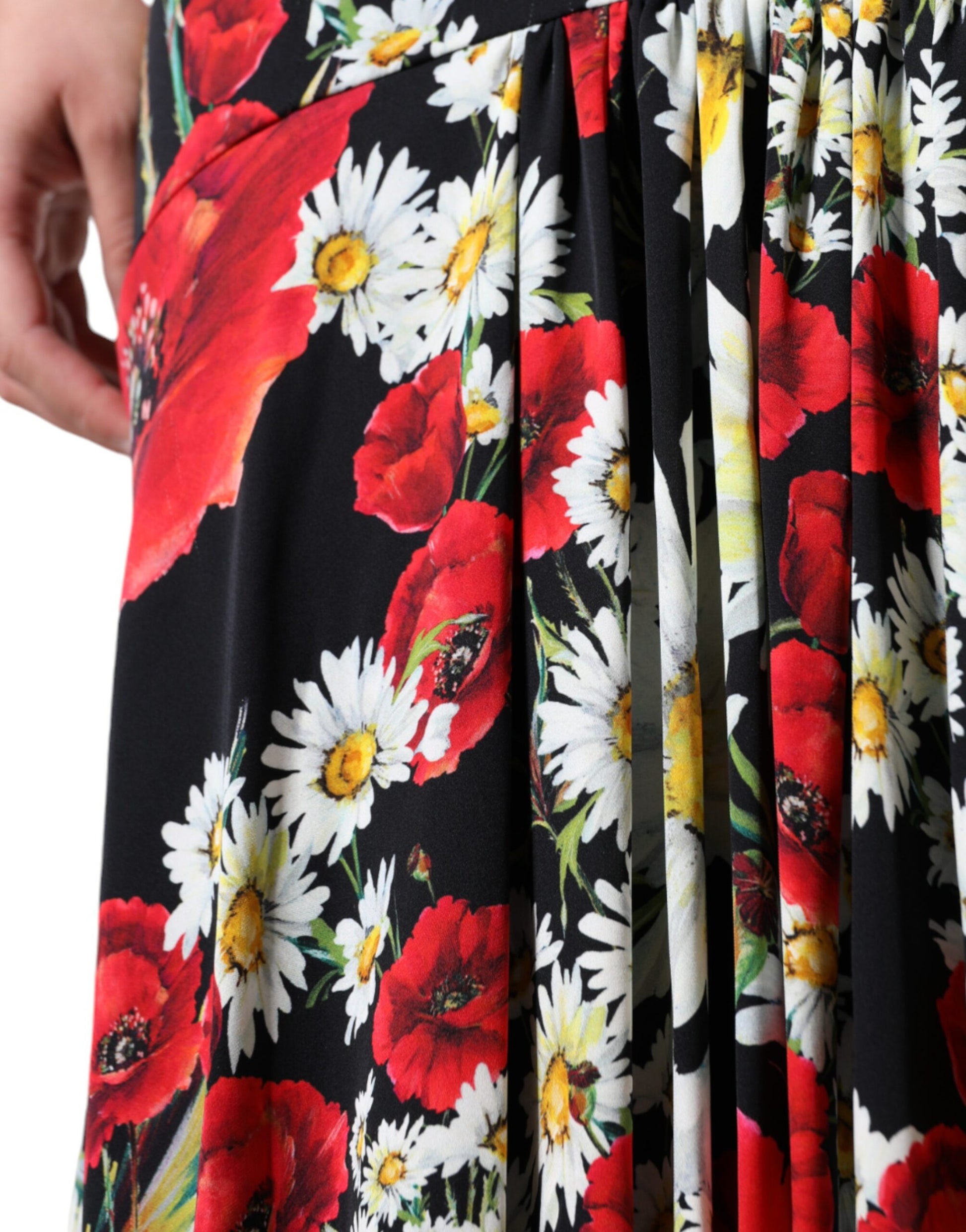 Dolce & Gabbana Black Floral Silk Sleeveless Long Gown Dress by Dolce & Gabbana