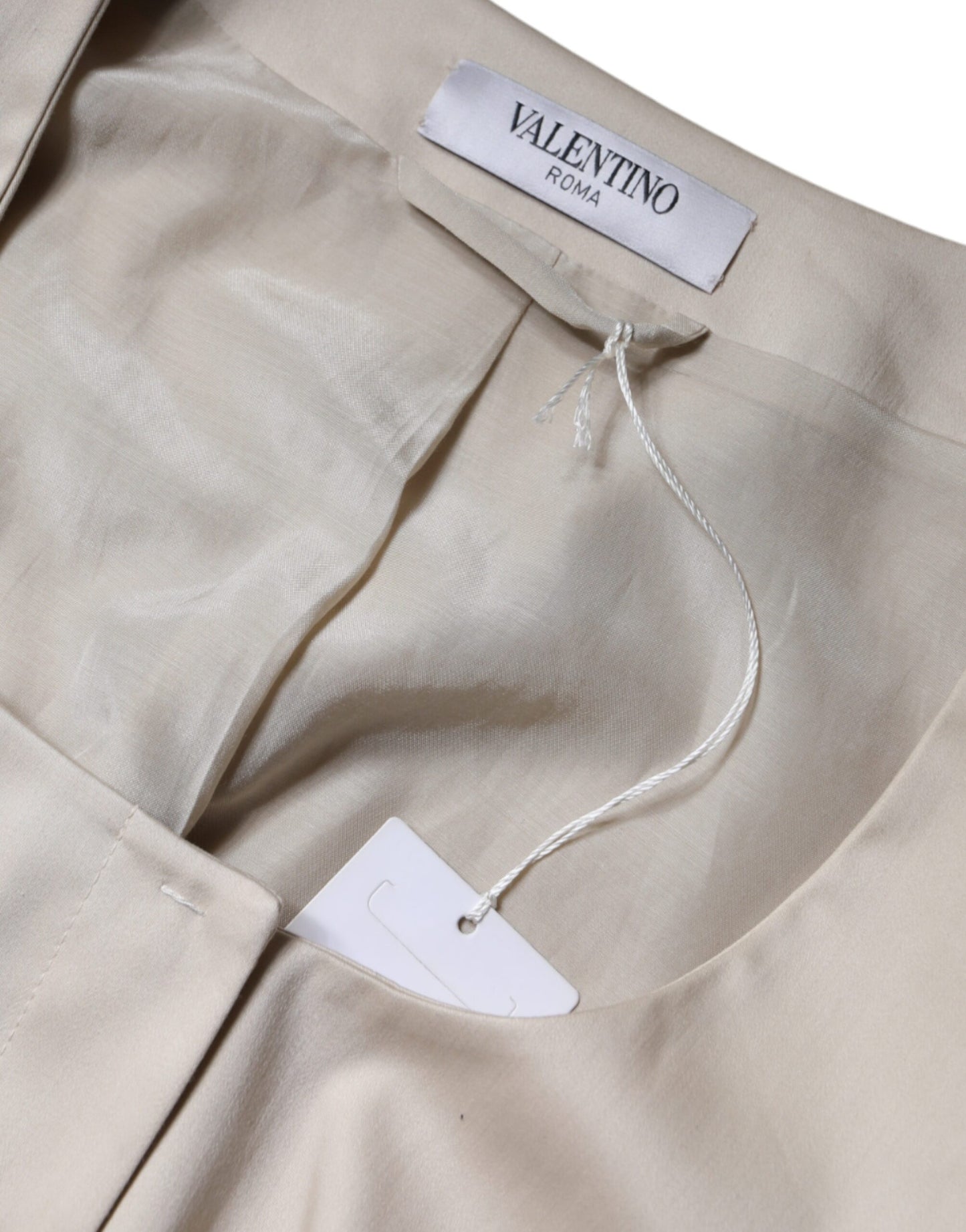 Veste blazer beige à manches longues et col rond en coton Valentino