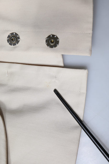 Veste blazer beige à manches longues et col rond en coton Valentino