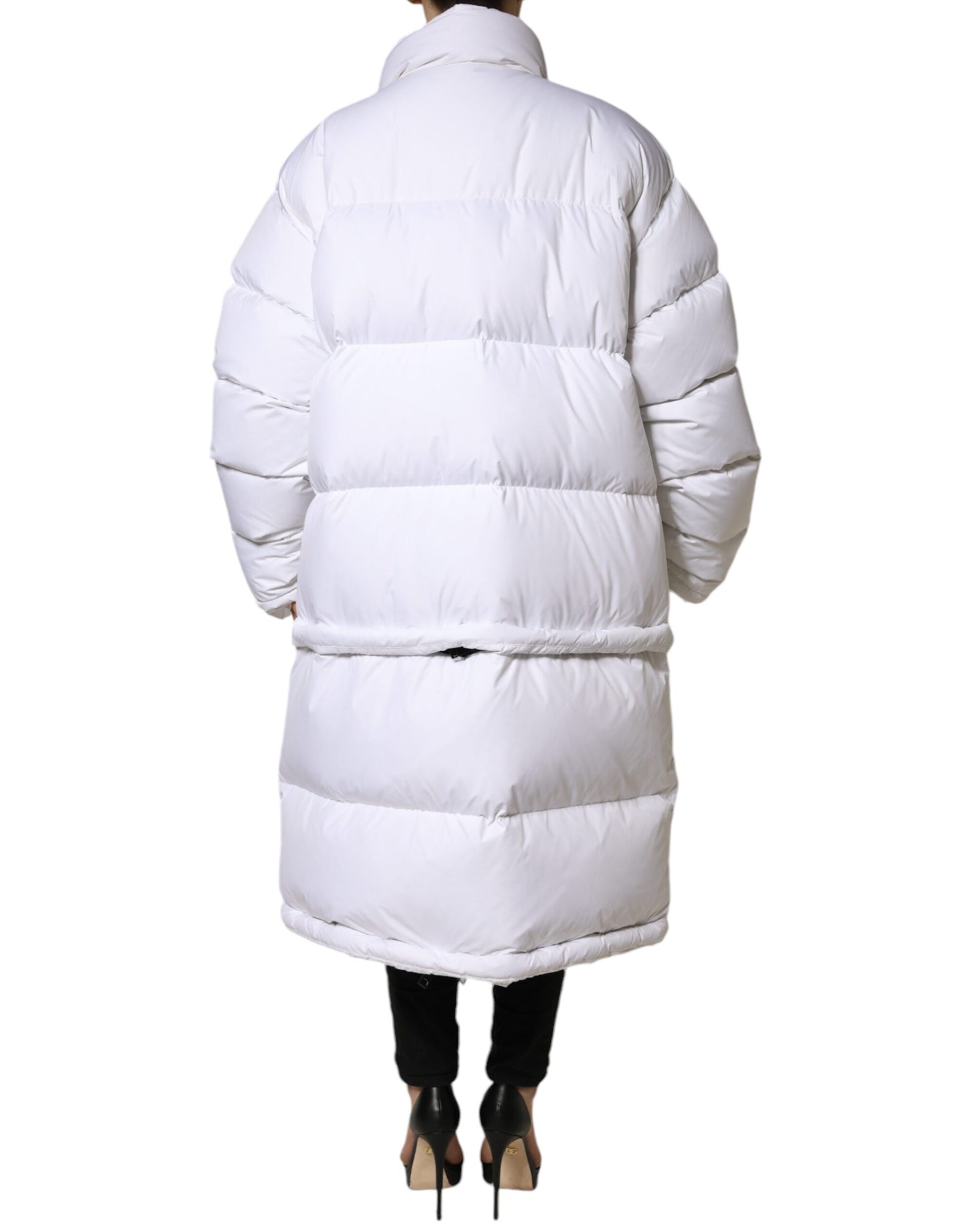 Dolce &amp; Gabbana White Puffer Quilted Full Zip Coat Jacket