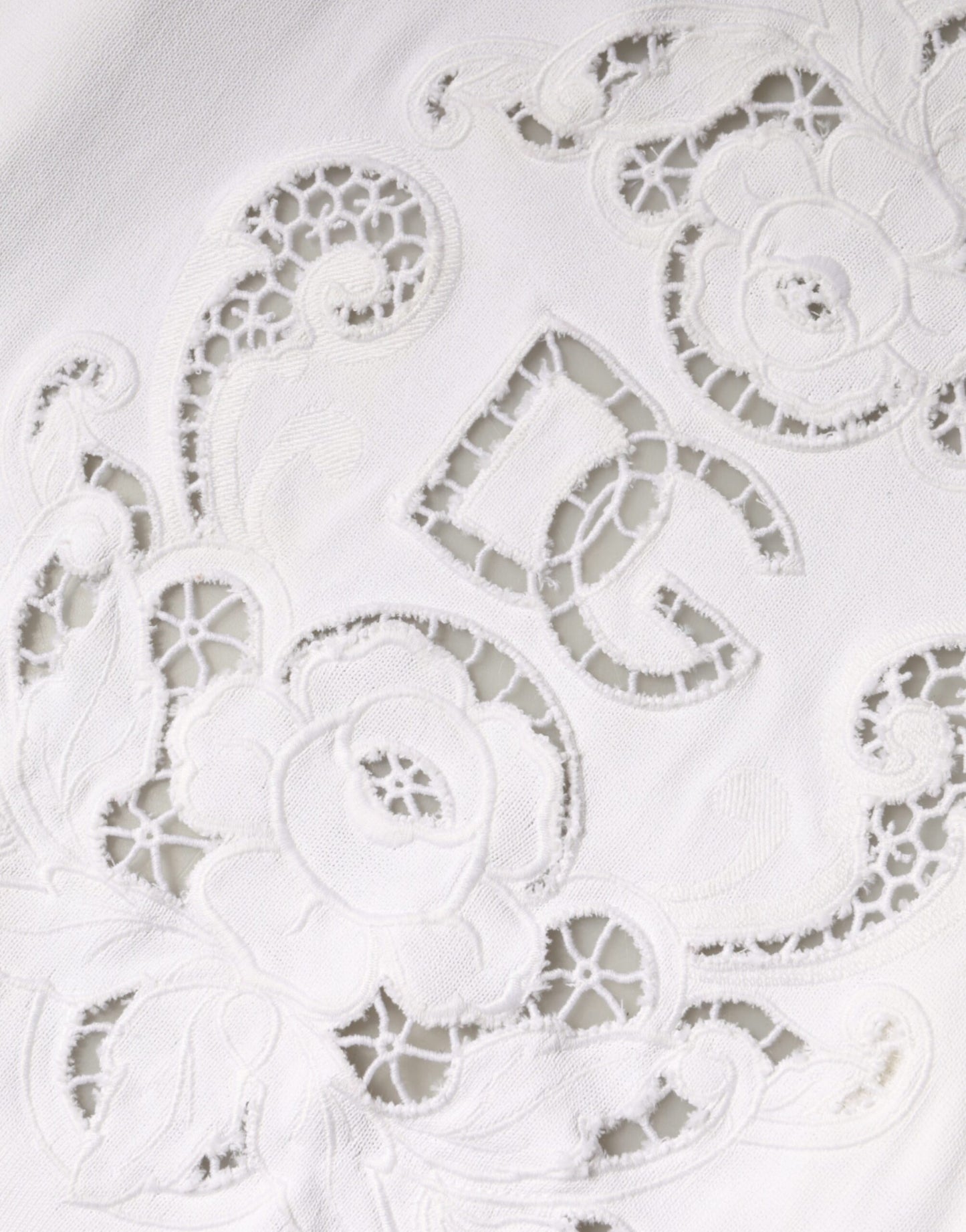 Dolce & Gabbana White Viscose Floral Cut Out Cardigan Sweater by Dolce & Gabbana