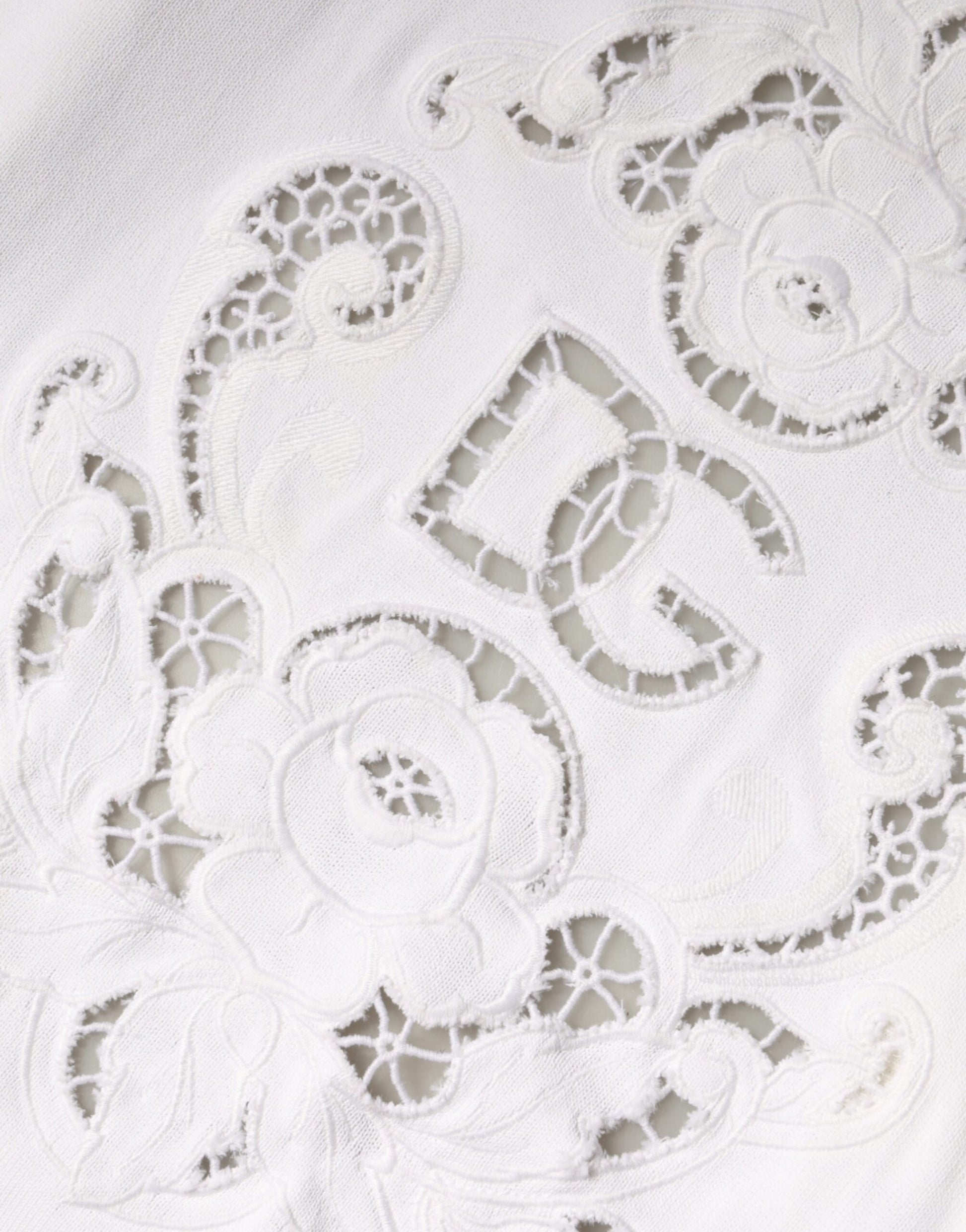 Dolce & Gabbana White Viscose Floral Cut Out Cardigan Sweater by Dolce & Gabbana