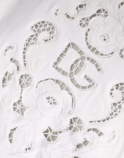 Dolce & Gabbana White Viscose Floral Cut Out Cardigan Sweater by Dolce & Gabbana