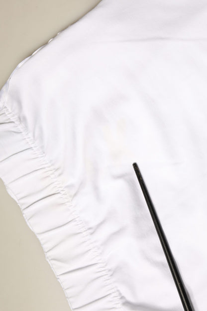 Jupe crayon taille haute en coton extensible blanc STK, longueur genou