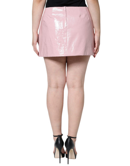 Mini-jupe taille haute en coton rose brillant Dolce &amp; Gabbana