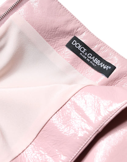 Mini-jupe taille haute en coton rose brillant Dolce &amp; Gabbana