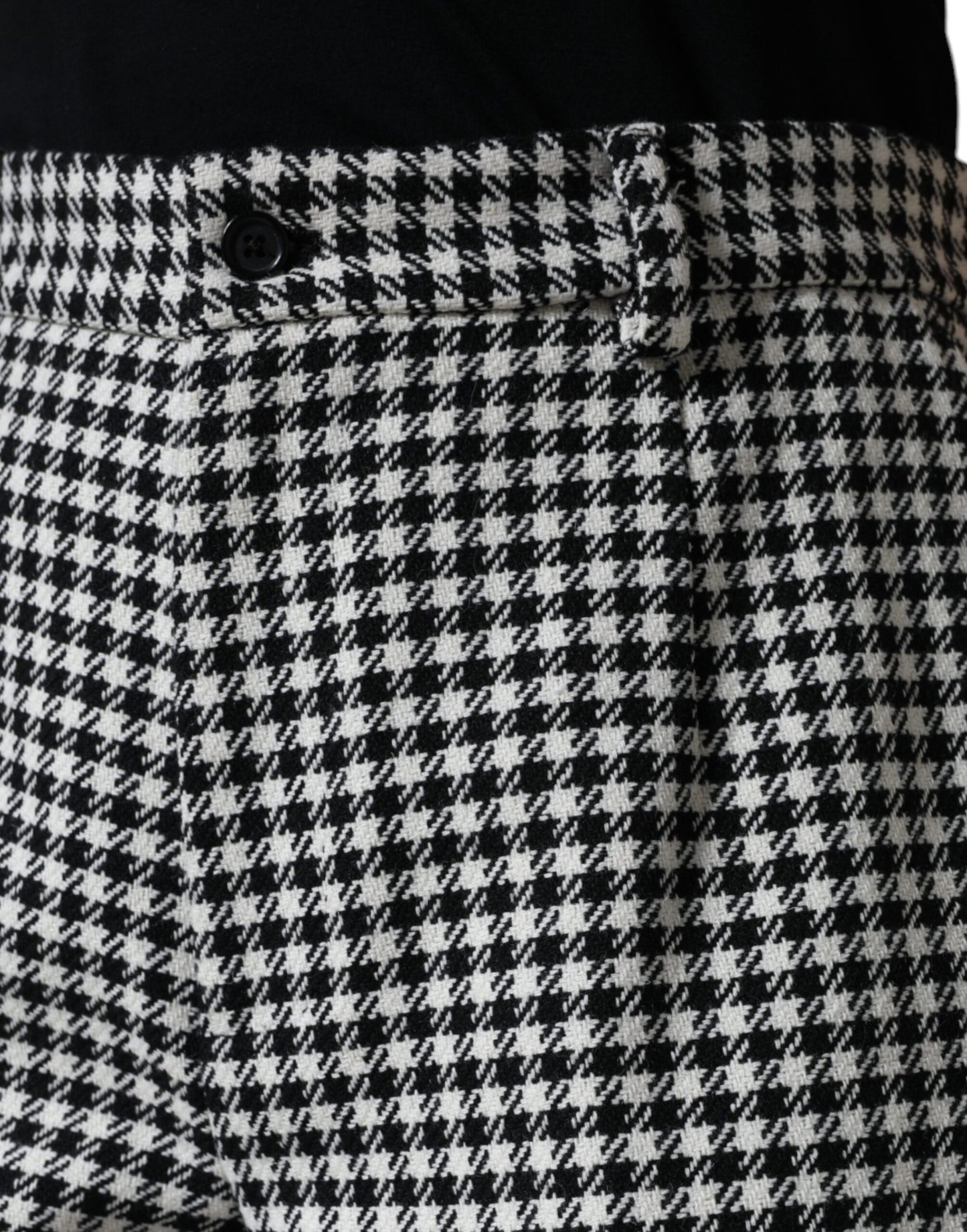 Dolce & Gabbana Black White Houndstooth Cropped Wide Leg Pants by Dolce & Gabbana