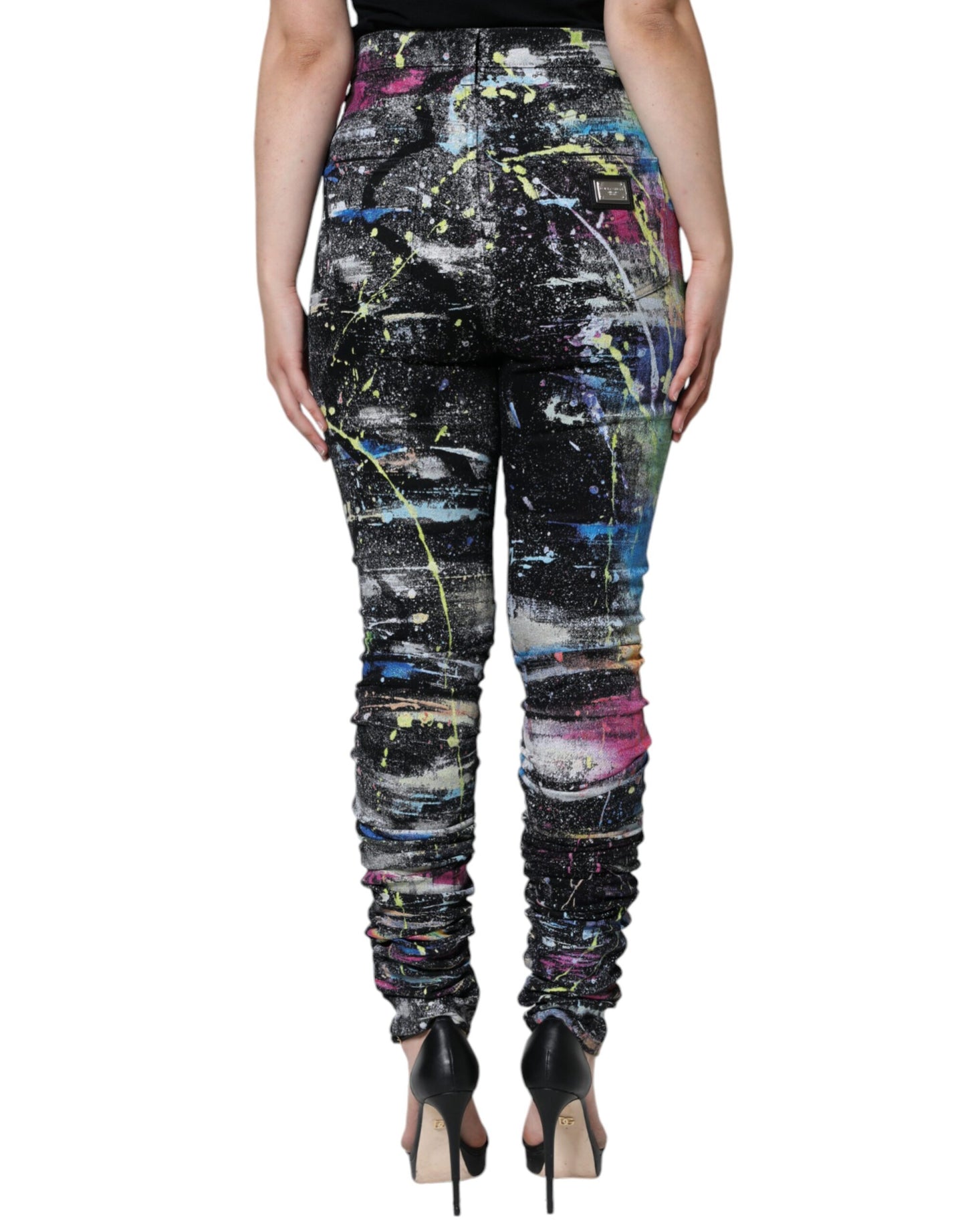 Dolce & Gabbana Multicolor Splatter Paint Cotton Skinny Denim Jeans by Dolce & Gabbana
