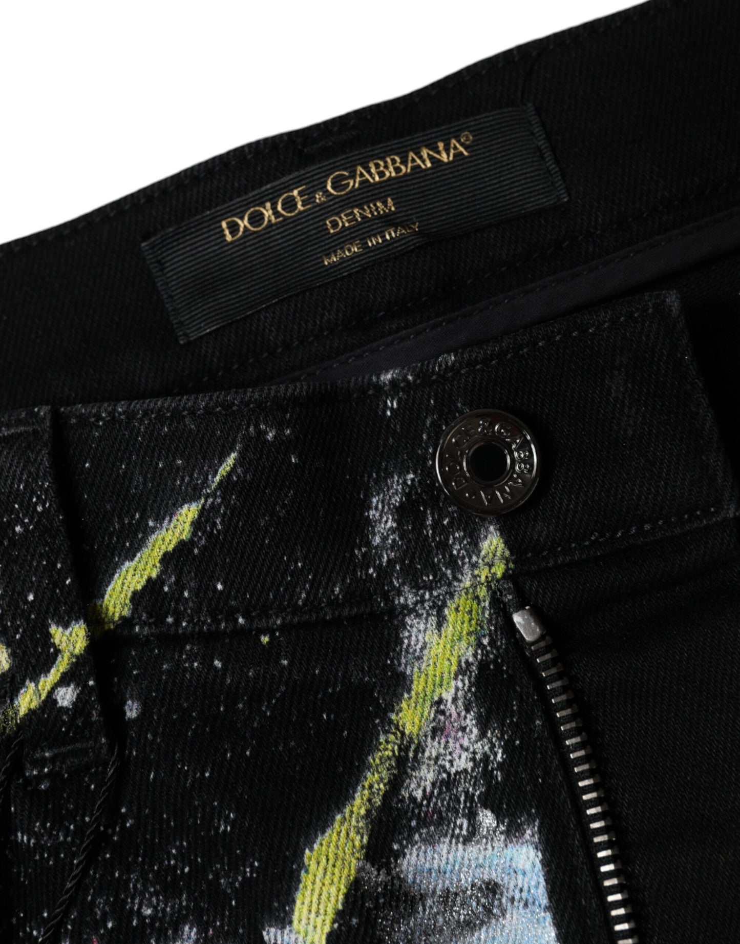 Dolce & Gabbana Multicolor Splatter Paint Cotton Skinny Denim Jeans by Dolce & Gabbana