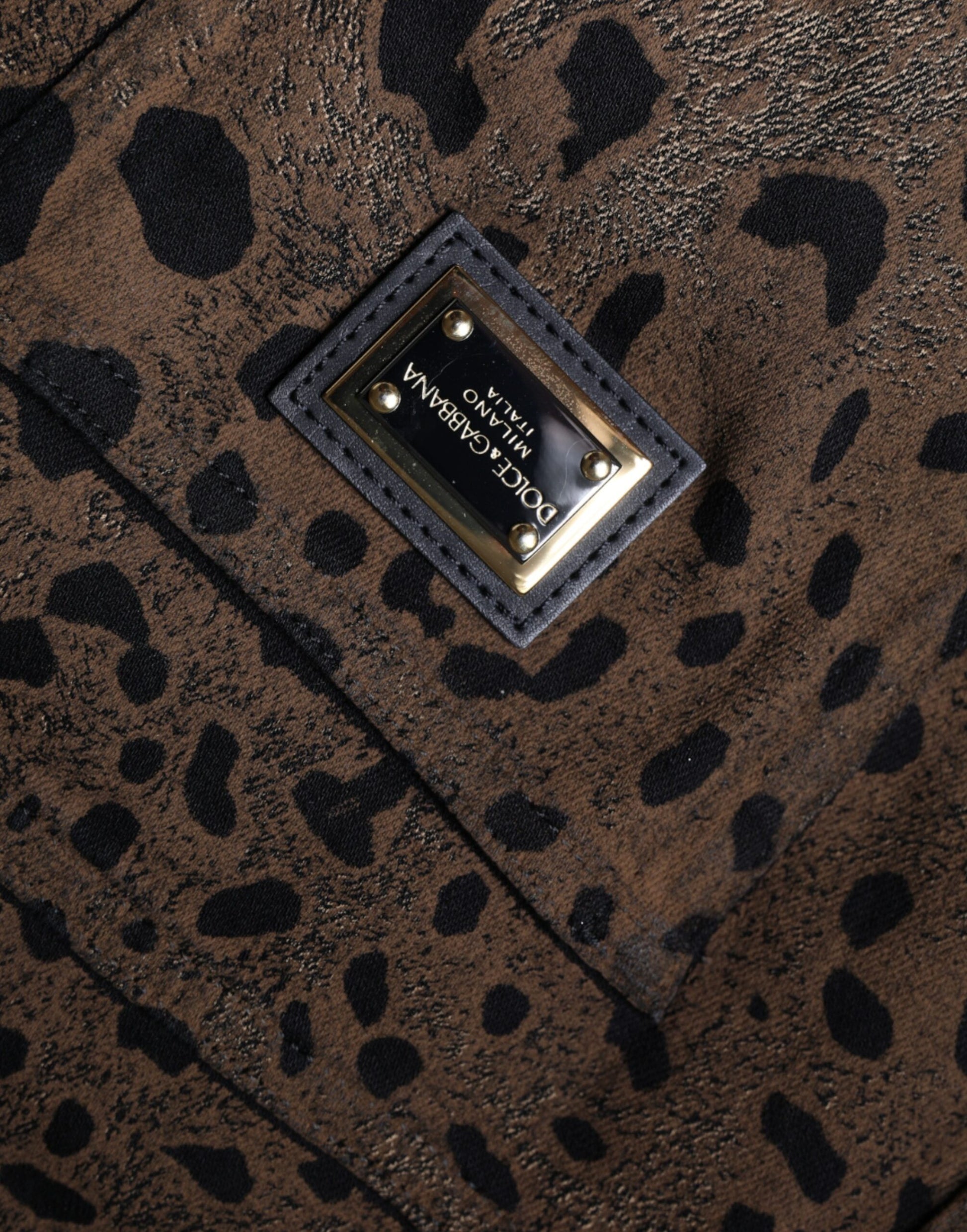 Dolce & Gabbana Brown Leopard Cotton Skinny Denim Jeans by Dolce & Gabbana