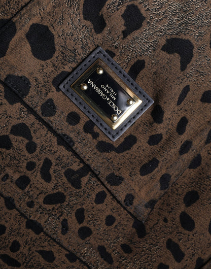 Dolce & Gabbana Brown Leopard Cotton Skinny Denim Jeans by Dolce & Gabbana