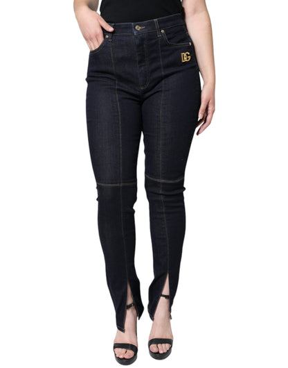 Dolce & Gabbana Black Cotton Blend Skinny Denim Jeans by Dolce & Gabbana