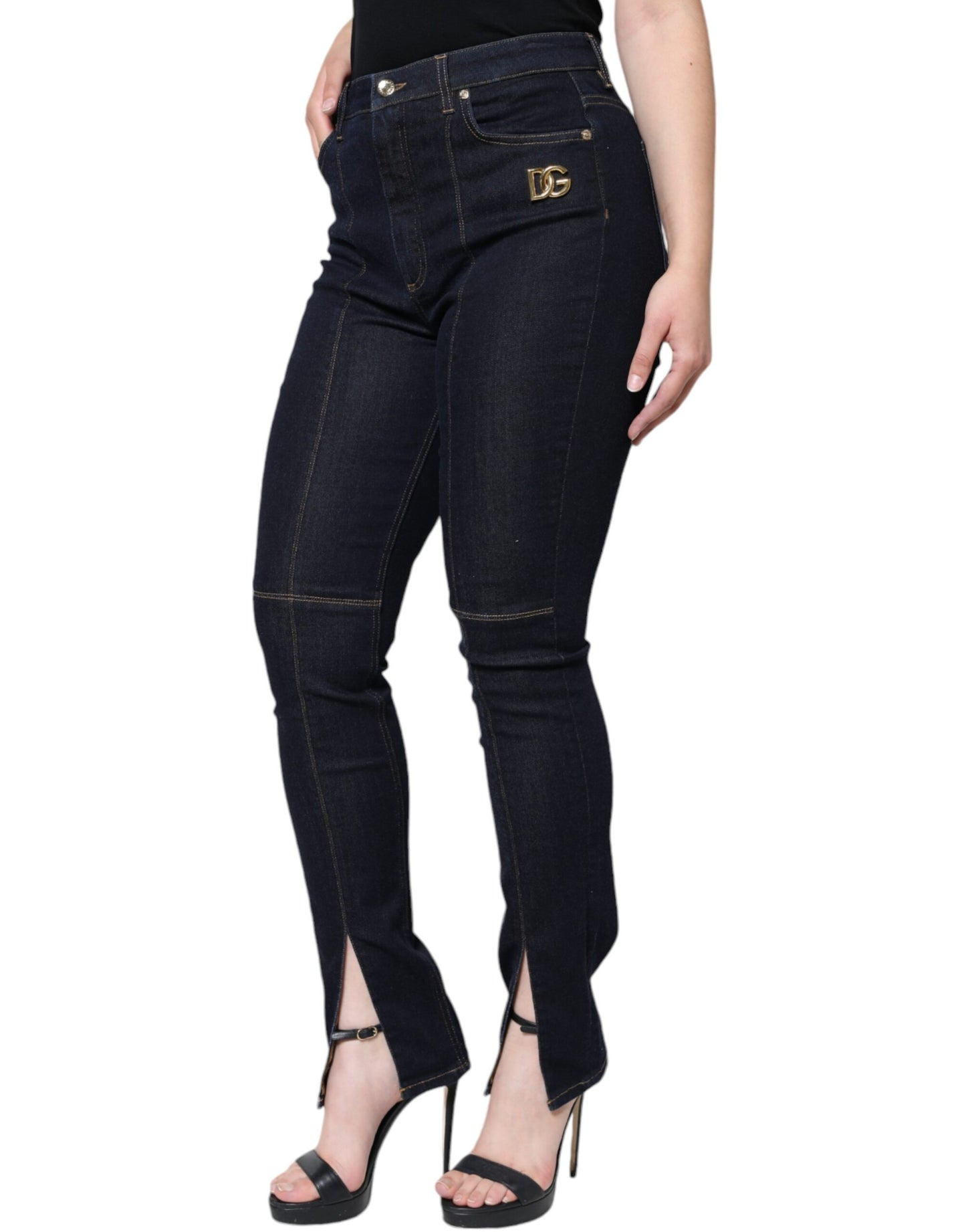 Dolce & Gabbana Black Cotton Blend Skinny Denim Jeans by Dolce & Gabbana